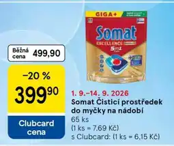 Tesco Somat Čisticí prostředek do myčky na nádobí nabídka
