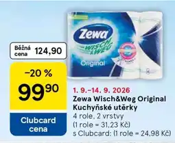 Tesco Zewa Wisch & Weg Original Kuchyňské utěrky nabídka