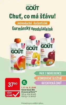 Tesco Good Gout Bio Ovocný příkrm nabídka