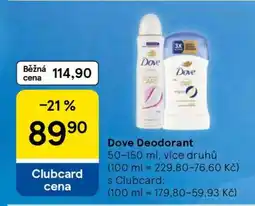 Tesco Dove Deodorant nabídka