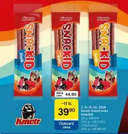 Tesco KMOTR Kmotrovky/Snackid nabídka