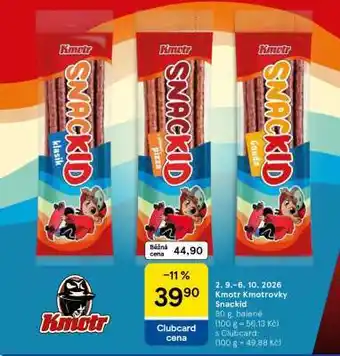 Tesco KMOTR Kmotrovky/Snackid nabídka
