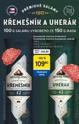 Tesco Kostelecké Uzeniny Kremešník a Uherák nabídka