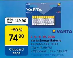Tesco Varta Energy Baterie nabídka
