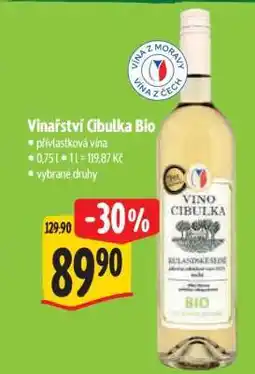 Albert Vinařství Cibulka Bio nabídka