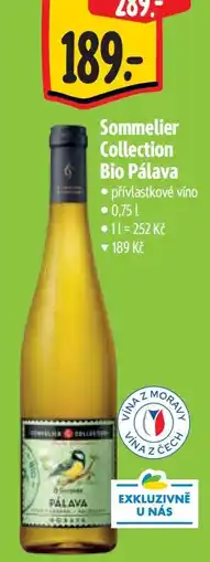 Albert Sommelier Collection Bio Pálava nabídka