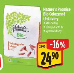 Albert Nature's Promise Bio Celozrnné těstoviny nabídka