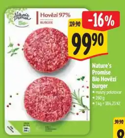 Albert Nature’s Promise Bio Hovězí burger nabídka