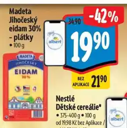 Albert Madeta Jihočeský eidam 30 plátky nabídka