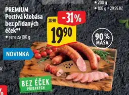 Albert PREMIUM Poctivá klobása bez přidaných éček nabídka