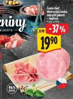 Albert Česká chuť Mistrovská šunka nejvyšší jakosti - vepřová nabídka