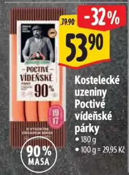 Albert Kostelecké uzeniny Poctivé vídeňské párky nabídka