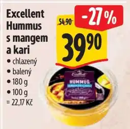 Albert Excellent Hummus s mangem a kari nabídka