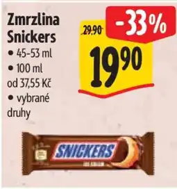 Albert Zmrzlina Snickers nabídka