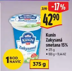 Albert Kunín Zakysaná smetana 15% nabídka