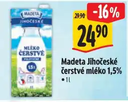 Albert MADETA Jihočeské Čerstvé mléko 1,5% nabídka
