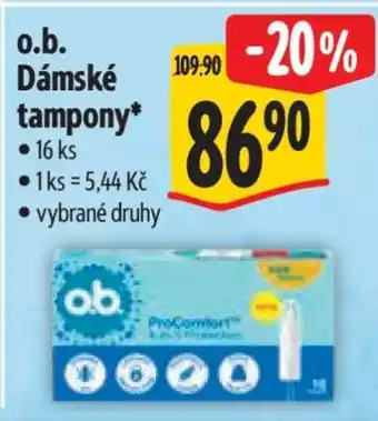 Albert O.B. DÁMSKÉ TAMPONY nabídka
