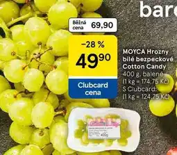 Tesco MOYCA Hrozny bílé bezpeckové Cotton Candy, 400 g, balené nabídka