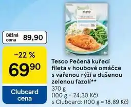 Tesco Tesco Pečená kuřecí fileta v houbové omáčce s vařenou rýží a dušenou zelenou fazoli nabídka