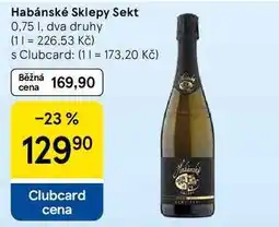 Tesco Habánské Sklepy Sekt, 0.75 I, dva druhy nabídka