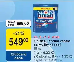 Tesco Finish Quantum kapsle do myčky nádobí, 111 ks nabídka