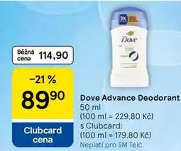 Tesco Dove Advance Deodorant nabídka
