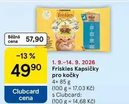 Tesco Friskies Kapsičky pro kočky, 4× nabídka