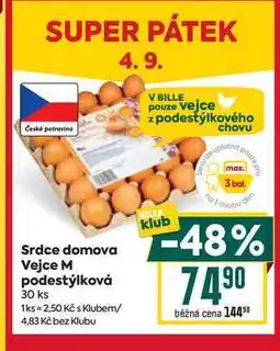 Billa Srdce domova Vejce M podestýlková 30 ks nabídka