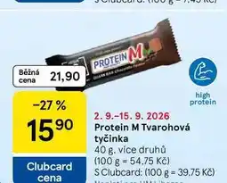 Tesco Protein M Tvarohová tyčinka, 40 g, více druhů nabídka