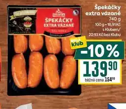 Billa Špekáčky extra vázané nabídka