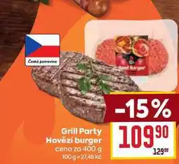 Billa Grill Party Hovězí burger cena za nabídka