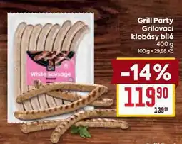 Billa Grill Party Grilovací klobásy bílé nabídka