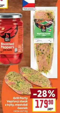 Billa Grill Party Vepřový steak z kýty, medvědí česnek cena za nabídka