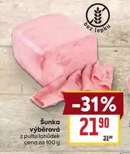 Billa Šunka výběrová z pultu lahůdek cena za nabídka