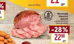 Billa Moravská krkovice speciál z pultu lahůdek cena za nabídka