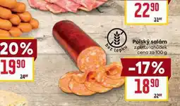 Billa Polský salám lepku z pultu lahůdek cena za nabídka