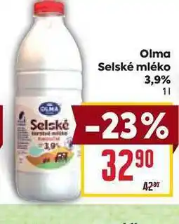 Billa Olma Selské mléko 3,9% nabídka