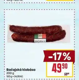 Billa Bačajská klobása nabídka
