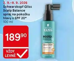 Tesco Schwarzkopf Gliss Scalp Balance sprej na pokožku hlavy s SPF 20 nabídka