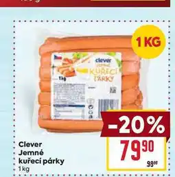Billa Clever Jemné kuřecí párky nabídka