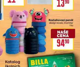 Billa Roztahovací penál design koala, monster 1ks nabídka