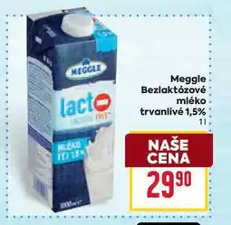 Billa Meggle Bezlaktózové mléko trvanlivé 1,5% nabídka