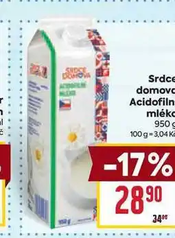 Billa Srdce domova Acidofiln mléko nabídka