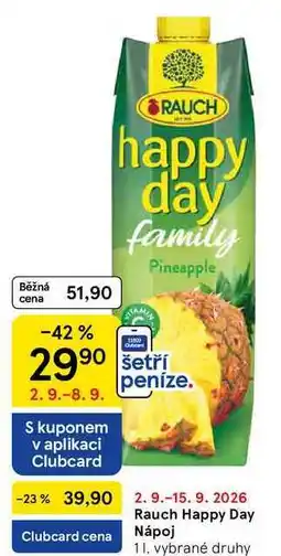 Tesco Rauch Happy Day nápoj nabídka