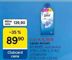 Tesco Lenor Aviváž, 47-59 PD, více druhů nabídka