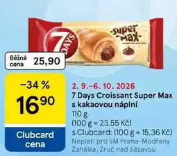 Tesco 7 Days Croissant Super Max s kakaovou náplní nabídka