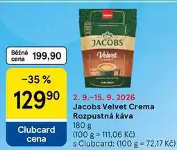 Tesco Jacobs Velvet Crema Rozpustná káva nabídka