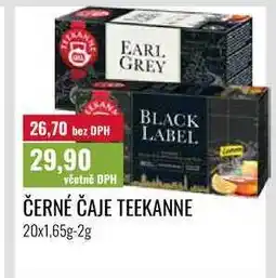 Ratio ČERNÉ ČAJE TEEKANNE, 20x1,65g-2g nabídka
