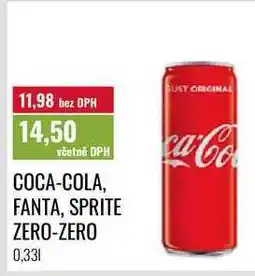 Ratio COCA-COLA, FANTA, SPRITE ZERO-ZERO, 0,331 nabídka