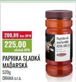 Ratio PAPRIKA SLADKÁ MAĎARSKÁ, 520g DRANA nabídka